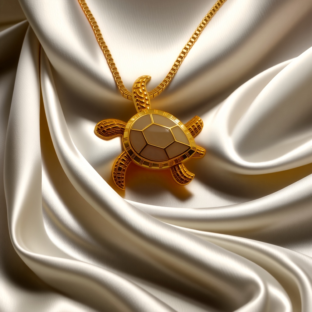 Ocean Turtle Pendant Necklace with Purple Opal Inlay & Accents